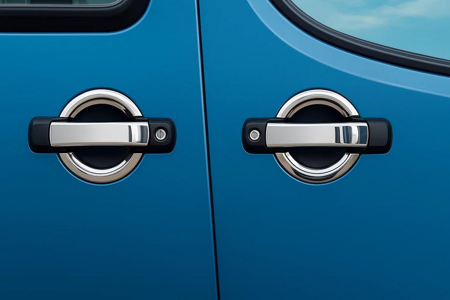 Fiat Doblo I 2005-2010 гг. Хромированные Накладки на Ручки Дверей (4 шт, Нержавейка) Фото 2