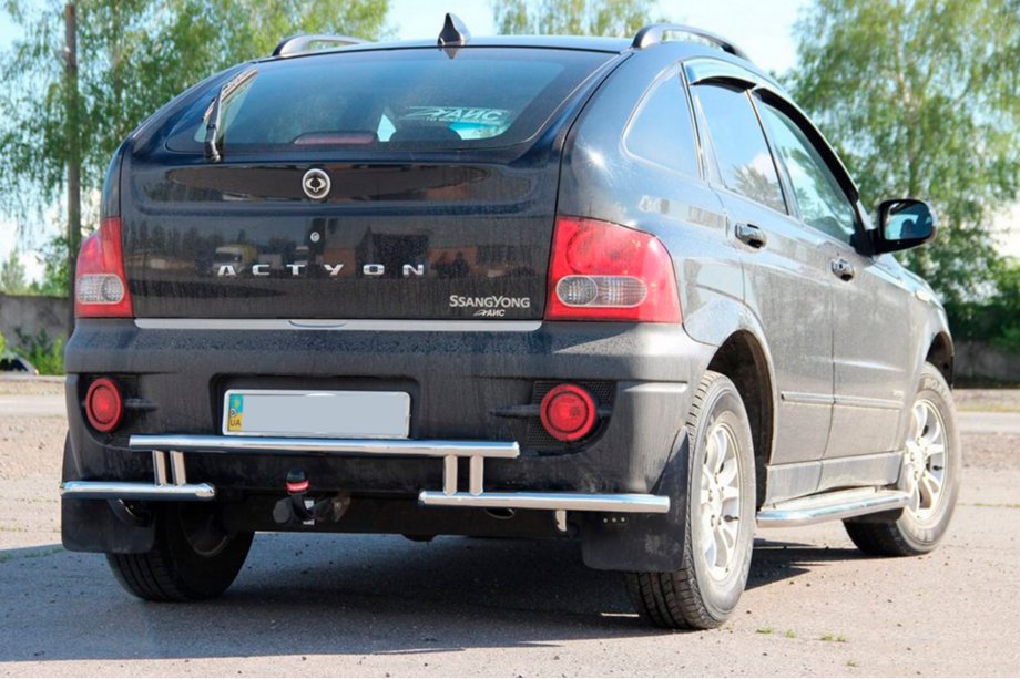 SsangYong Action 2005-2018 гг. Задняя защита AK005-2 (нерж. сталь) Фото 3