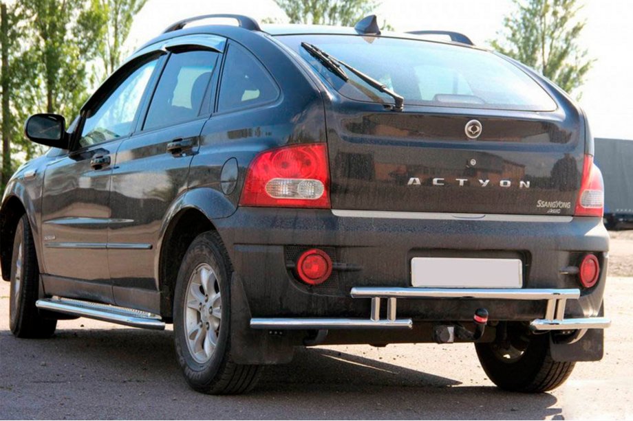 SsangYong Action 2005-2018 гг. Задняя защита AK005-2 (нерж. сталь) Фото 1