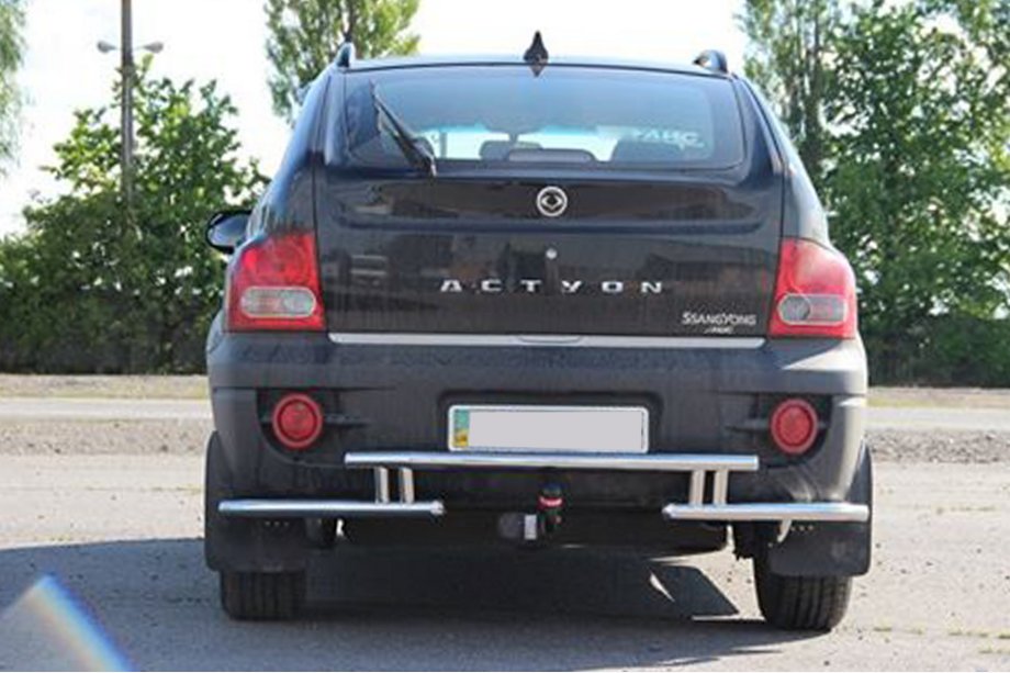 SsangYong Action 2005-2018 гг. Задняя защита AK005-2 (нерж. сталь) Фото 2