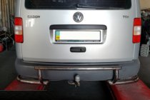 Volkswagen Caddy 2004-2010 гг. Задняя дуга AK003-3 (2 шт., нержавейка) фото 2