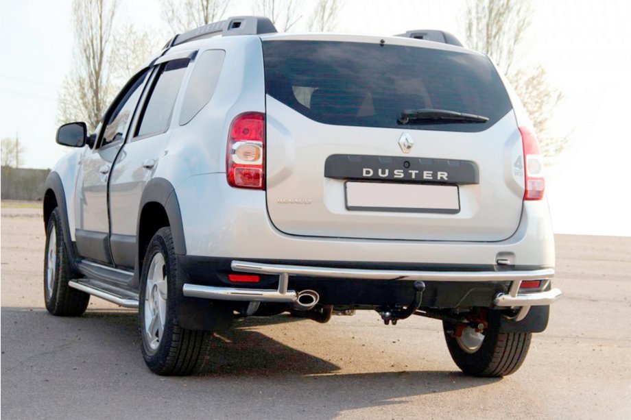 Dacia Duster 2008-2018 гг. Задняя дуга AK005-Special (нерж. сталь) Фото 2