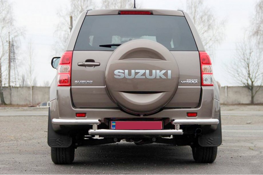 Suzuki Grand Vitara 2005-2017 гг. Задняя защита AK003-2 (нержавейка) Фото 2