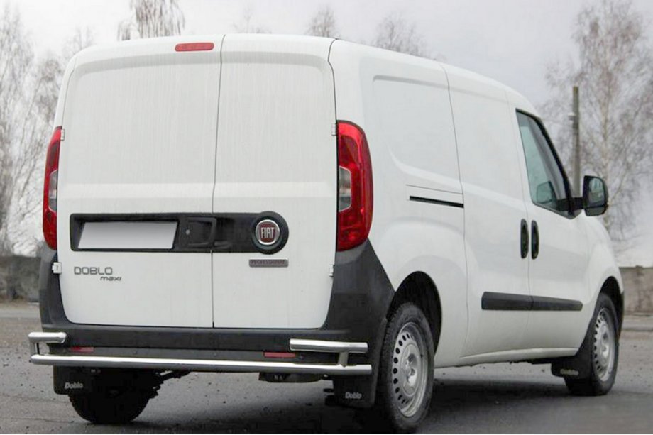 Fiat Doblo II 2010-2022 гг. Задняя дуга AK005/2-Двойная (нерж. сталь) Фото 5