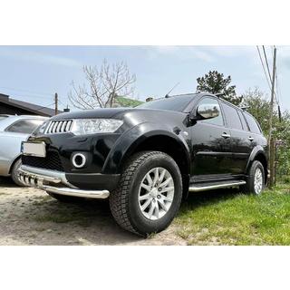 Передняя защита ST015 (нержавейка) Mitsubishi Pajero Sport 2008-2015 гг. фото 2