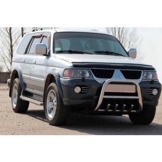 Кенгурятник QT006 (нержавейка) Mitsubishi Pajero Sport 1996-2007 гг. фото 1