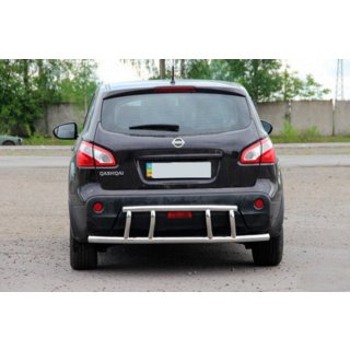 Задняя дуга AK011 (нержавейка) Nissan Qashqai 2010-2014 гг. фото 2