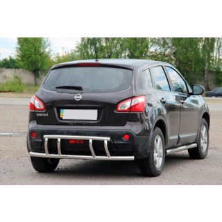 Задняя дуга AK011 (нержавейка) Nissan Qashqai 2007-2010 гг. фото 2