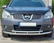 Nissan Qashqai 2007-2010 гг. Передняя двойная дуга ST014 (нержавейка) фото 1