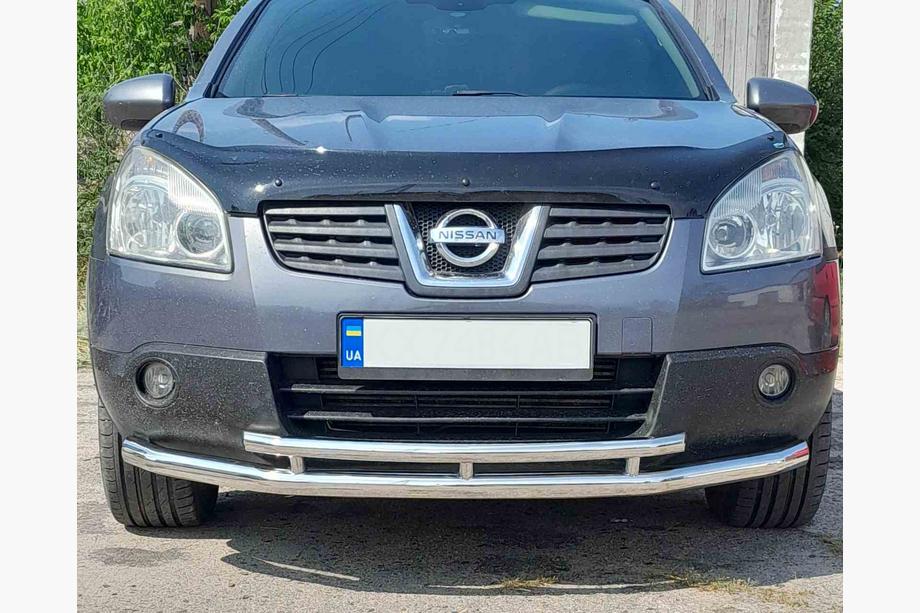 Nissan Qashqai 2007-2010 гг. Передняя двойная дуга ST014 (нержавейка) Image