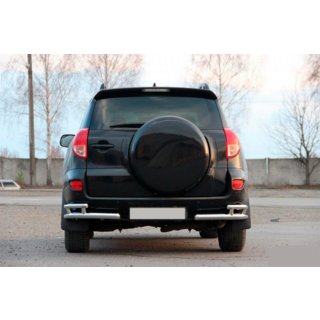 Задние уголки AK003-Double (2 шт., нержавейка) Toyota Rav 4 2006-2013 гг. фото 2