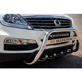 Кенгурятник WT004 Нержавейка SsangYong Rexton I 2001-2017 гг. фото 2