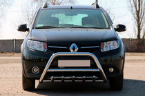 Renault Sandero 2013-2022 гг. Передняя дуга WT003 (нерж. сталь) фото 2