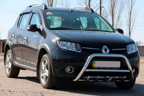 Renault Sandero 2013-2022 гг. Передняя дуга WT003 (нерж. сталь) фото 3