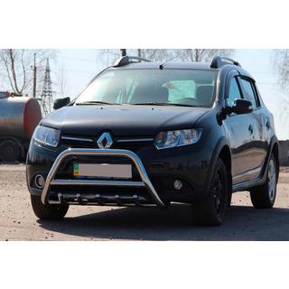 Передняя дуга WT003 (нерж. сталь) Dacia Sandero 2013-2020 гг. фото 1