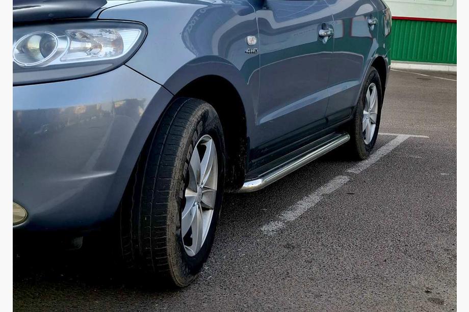 Hyundai Santa Fe 2 2006-2012 гг. Боковые Подножки Premium (2 шт., Нержавейка) Фото 3