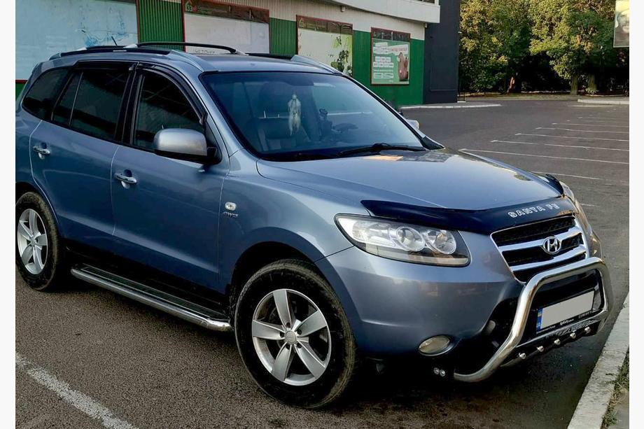 Hyundai Santa Fe 2 2006-2012 гг. Боковые Подножки Premium (2 шт., Нержавейка) Фото 4