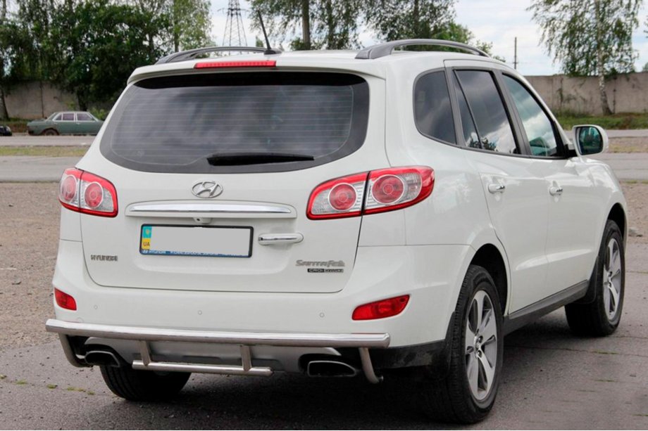 Hyundai Santa Fe 2 2006-2012 гг. Задняя дуга AK002-2 (нержавейка) Фото 5