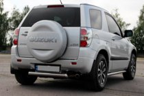 Suzuki Grand Vitara 2005-2017 гг. Задняя защита AK002 (нерж. сталь) фото 4