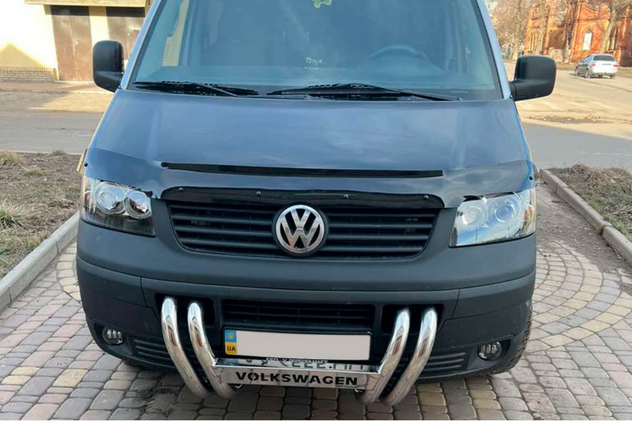 Volkswagen T5 Transporter 2003-2010 гг. Кенгурятник ST006-04 Решетка (Нержавейка) Фото 2