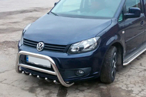 Volkswagen Caddy 2010-2015 гг. Защита переднего бампера WT003 (60 мм, нержавейка) 50мм фото 2