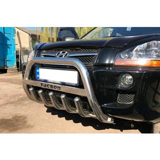 Кенгурятник WT004 (нержавейка) Hyundai Tucson JM 2004- гг. фото 2
