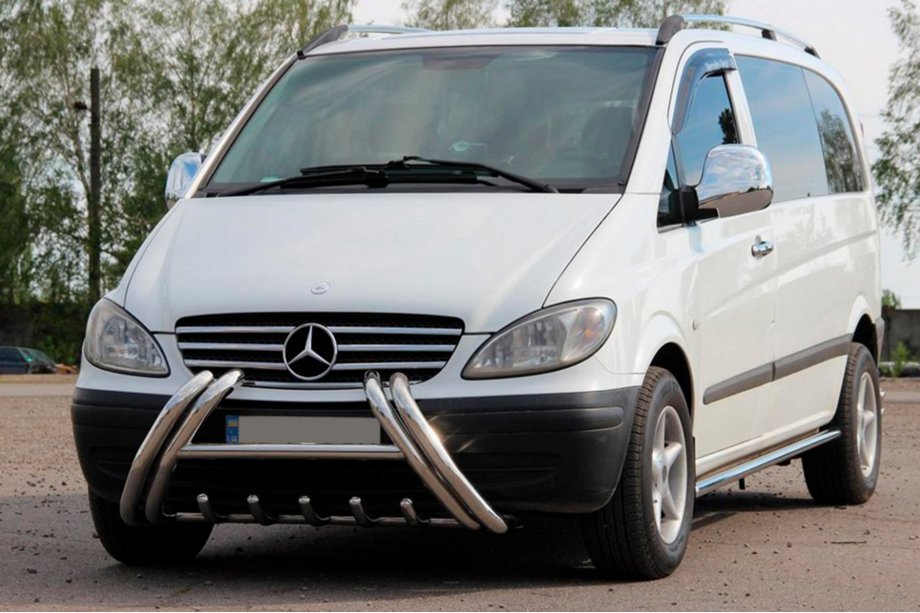 Mercedes Viano 2004-2014 гг. Кенгурятник Kelebek WT011 (нерж.) Фото 2