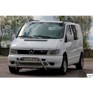 Защита переднего бампера WT022 (нержавейка) Mercedes Vito W638 1996-2003 гг. фото 3