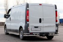 Opel Vivaro 2001–2015 гг. Задняя защита AK003-Plus-2 (нержавейка) фото 3