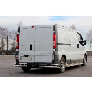 Задняя защита AK003-Plus-2 (нержавейка) Opel Vivaro 2001–2015 гг. фото 1