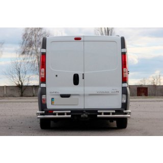 Задняя защита AK003-Plus-2 (нержавейка) Opel Vivaro 2001–2015 гг. фото 2