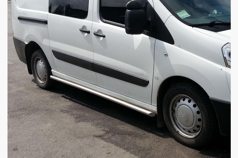 Fiat Scudo 2007-2015 гг. Боковые трубы BB002 (2 шт., нержавейка) 60 мм, короткая база Image