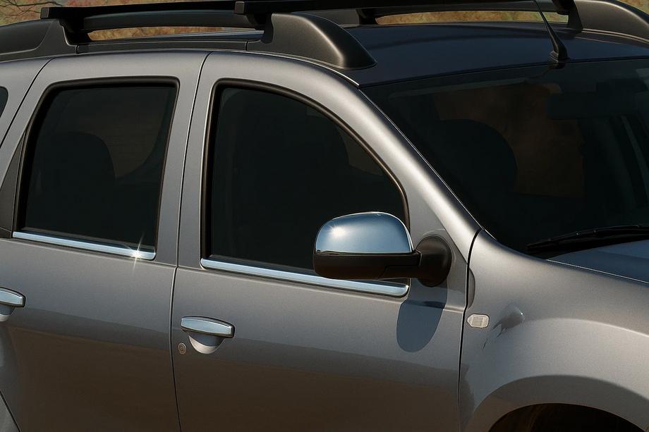Renault Duster 2008–2017 гг. Накладки на Зеркала Вариант 1 (2 шт., Нержавейка) OmsaLine - Итальянская Нержавейка Image