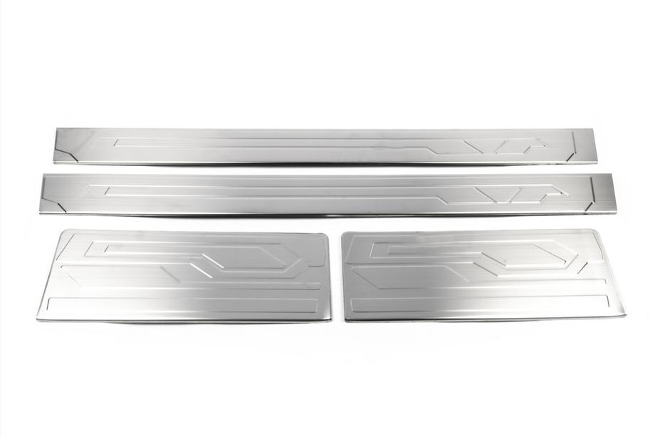 Ford Custom 2013-2022 гг. Накладки на внутренние пороги нержавейка OmsaLine 3 двери Фото 5