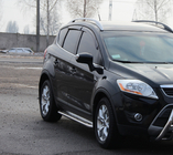 Ford Kuga 2008-2013 гг. Боковые Подножки Premium (2 шт., Нержавейка) фото 2