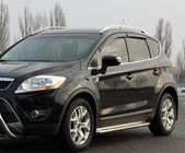 Ford Kuga 2008-2013 гг. Боковые Подножки Premium (2 шт., Нержавейка) фото 1