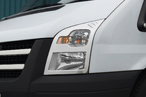 Ford Transit 2000–2014 гг. Накладки на Фары (2 шт., Нержавеющая Сталь) фото 1