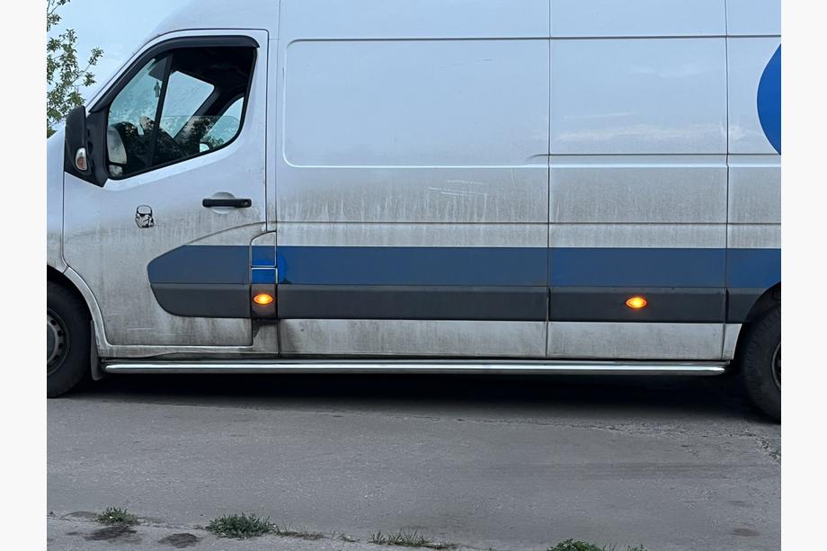 Opel Movano 2010-2021 гг. Боковые Подножки Premium (2 шт., Нержавейка) 60 мм, длинная база Фото 3