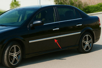 Opel Vectra C 2002-2008 гг. Накладки на дверные молдинги из нержавеющей стали (4 шт) фото 1