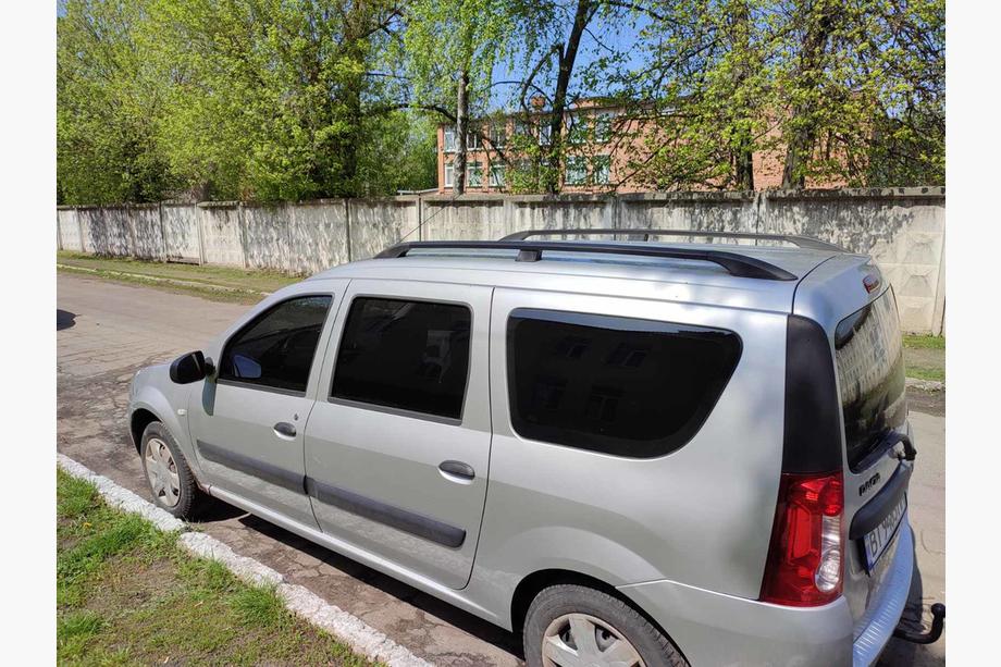 Renault Logan MCV 2005-2013 гг. Черные рейлинги Фото 2