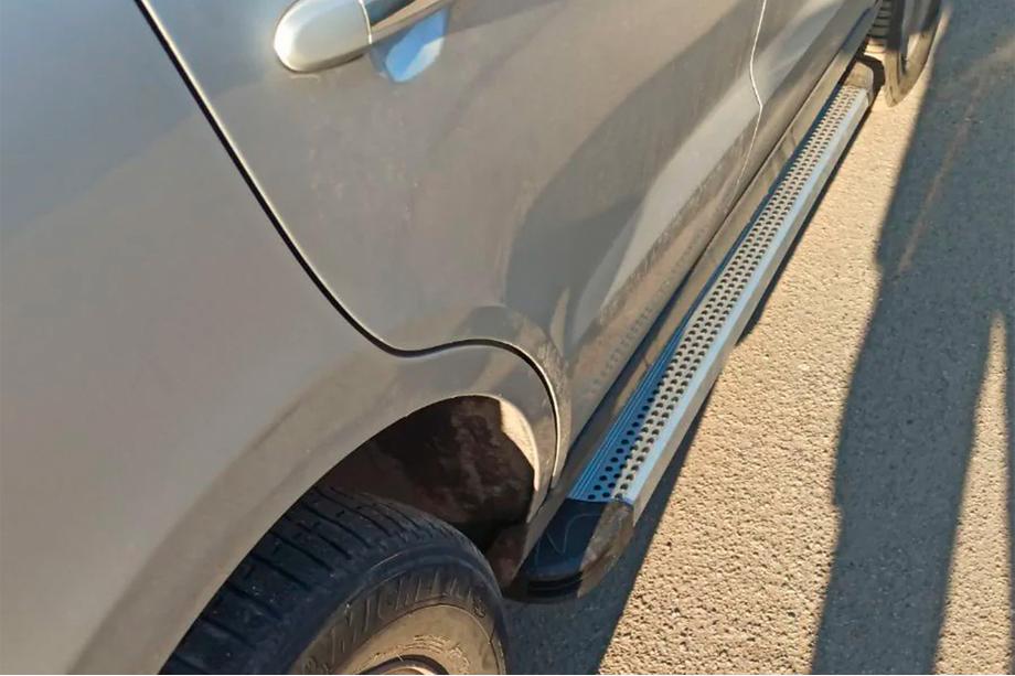 Hyundai Santa Fe 2 2006-2012 гг. Боковые Подножки Maya V2 (2 шт., Алюминий) Image