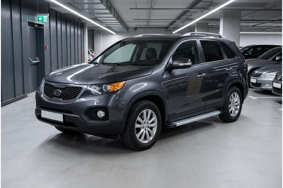 Kia Sorento II XM 2009-2014 гг. Боковые Подножки Maya V2 (2 шт., Алюминий) 2013-2016 Image