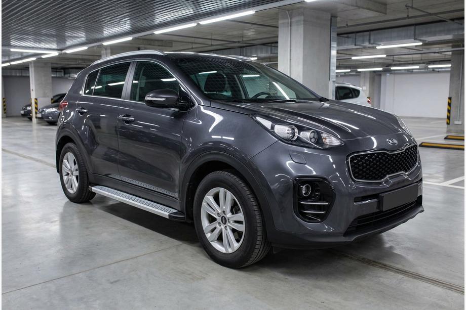 Kia Sportage 2015-2021 гг. Боковые Подножки Maya V2 (2 шт., Алюминий) Image