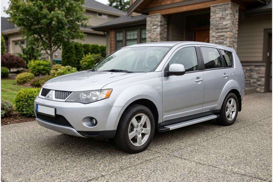 Mitsubishi Outlander 2006-2012 гг. Боковые Подножки Maya V2 (2 шт., Алюминий) Image