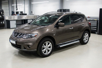 Nissan Murano 2008-2014 гг. Боковые Подножки Maya V2 (2 шт., Алюминий) фото 1