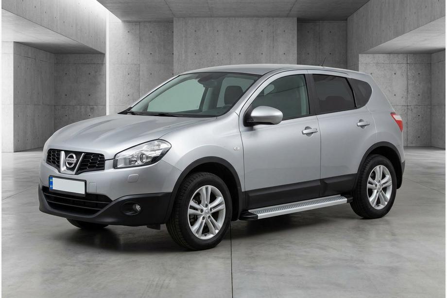 Nissan Qashqai 2010-2014 гг. Боковые Подножки Maya V2 (2 шт., Алюминий) Image