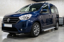 Renault Dokker 2013-2022 гг. Боковые Подножки Maya V2 (2 шт., Алюминий) фото 1