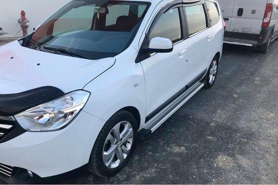 Renault Lodgy 2013-2022 гг. Боковые Подножки Maya V2 (2 шт., Алюминий) Image