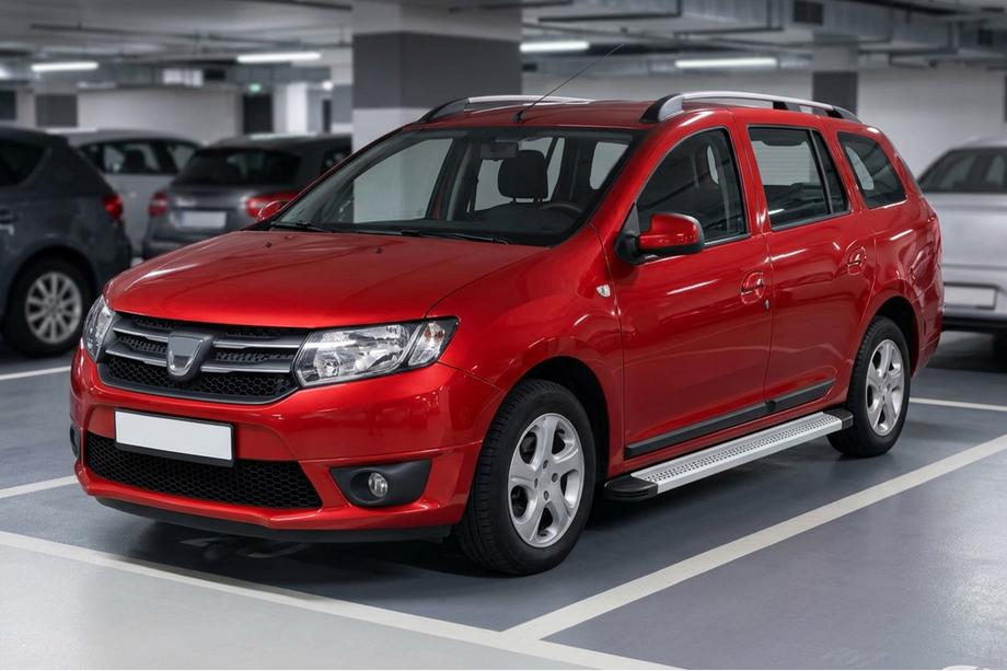 Renault Logan MCV 2013-2022 гг. Боковые Подножки Maya V2 (2 шт., Алюминий) Image