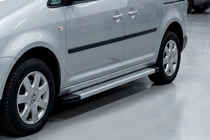 Volkswagen Caddy 2010-2015 гг. Боковые Подножки Maya V2 (2 шт., Алюминий) фото 1